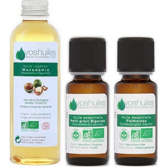 Voshuiles Kit Stop Transpiración Aceite Esencial BIO 2x10ml + Vegetal BIO 50ml