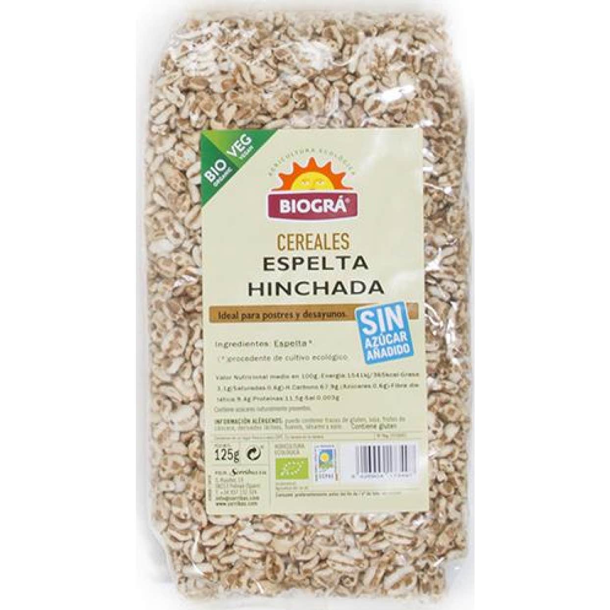 Biográ Espelta Hinchada Sin Azúcar Bio 125g