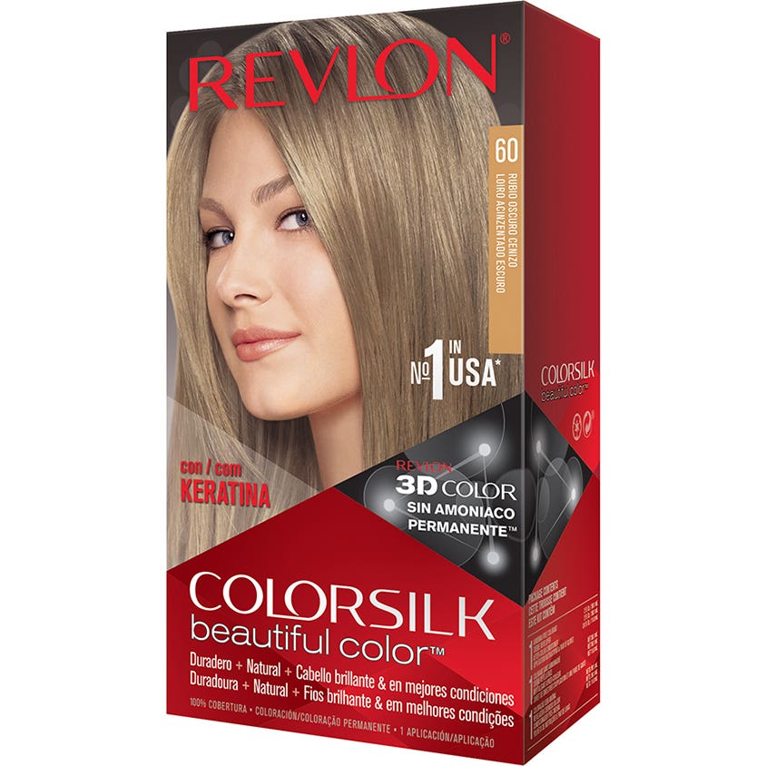 Revlon Kit Tinte Colorsilk 60 Rubio Oscuro Cenizo