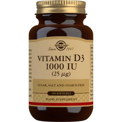 Solgar Vitamina D3 Colecalciferol 1000 UI 25 mcg 100 perlas