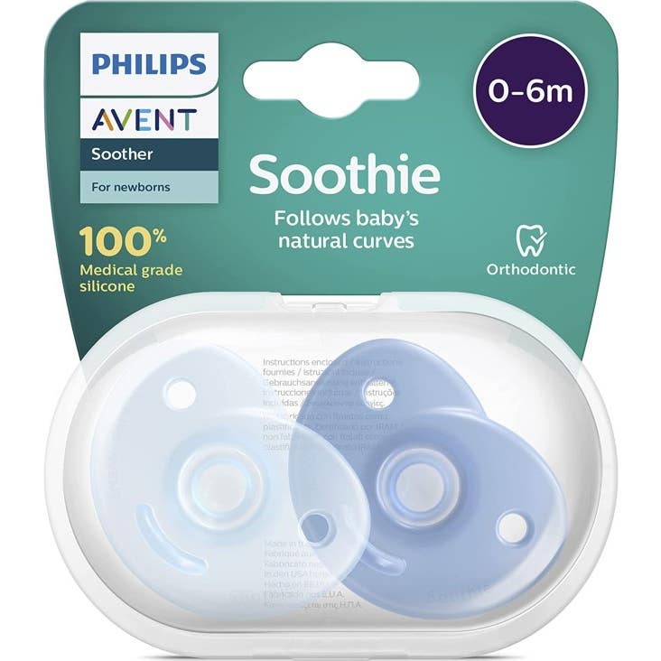 Avent Chupete Silicona Soothies 0-6 Meses Azul 2uds