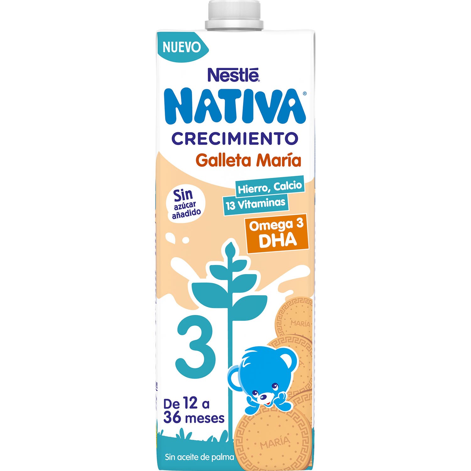 Nestlé Nativa Crecimiento 3 Galleta María 1L