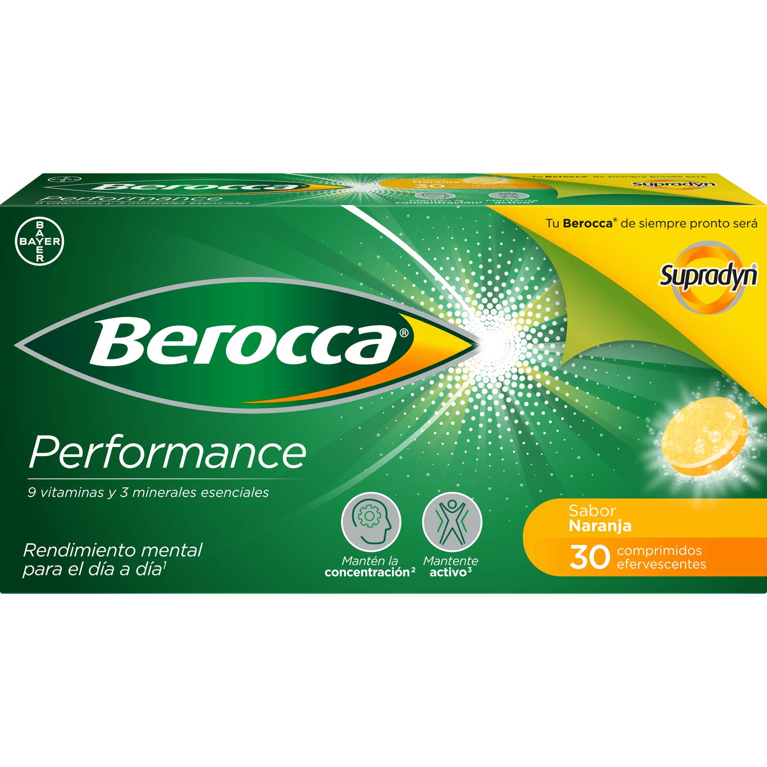 Berocca Performance Naranja Efervescente 30comp