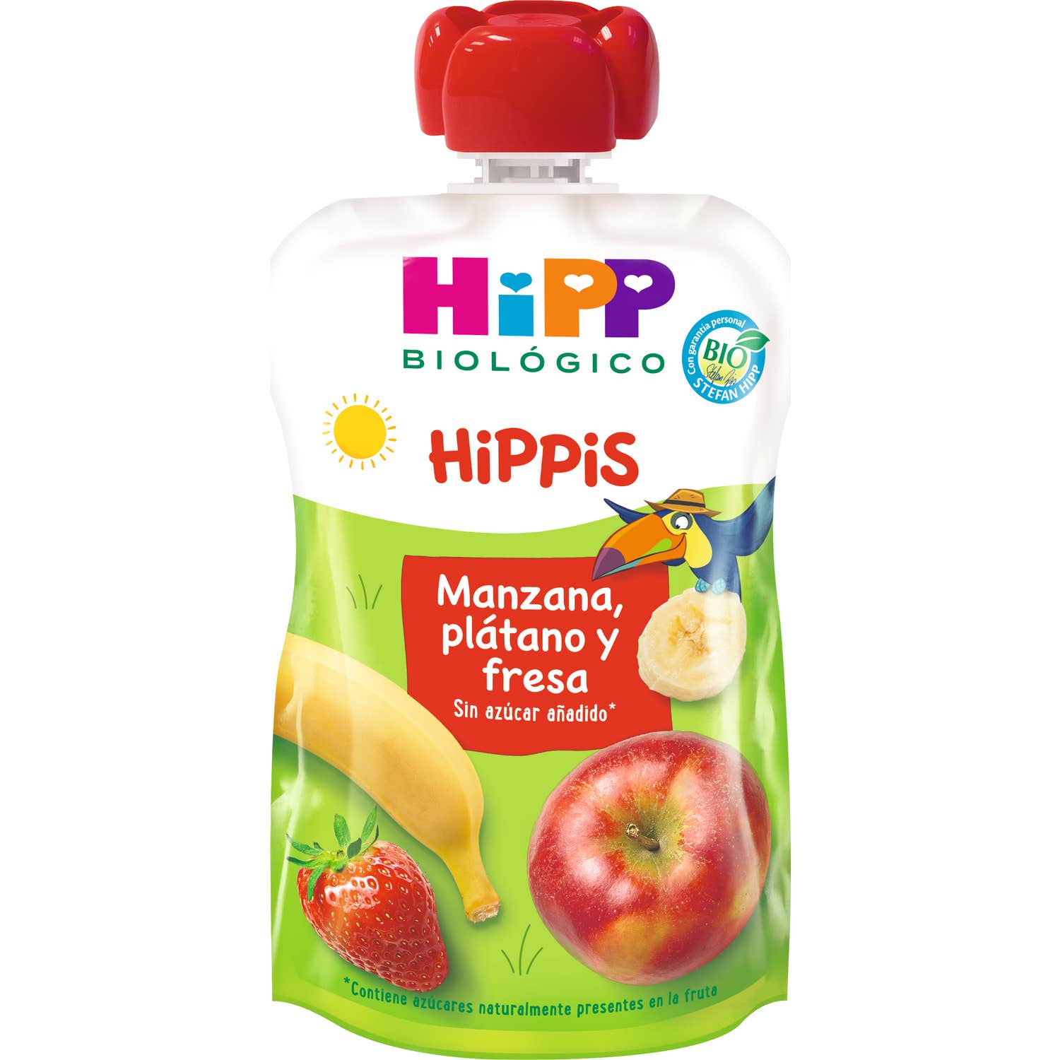 Hipp Bolsita Manzana, Plátano y Fresa 100g