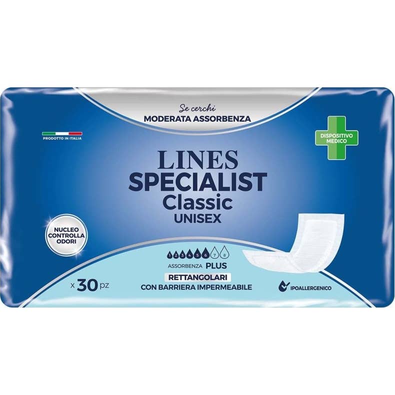 Lines Specialist Classic Pañales Rectangular Plus 30 uds