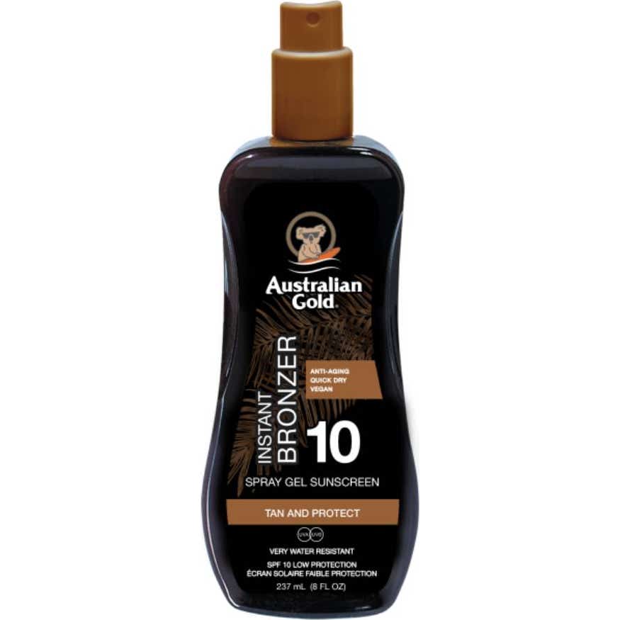 Australian Gold SPF10 With Instant Bronzer Spray Gel 237ml