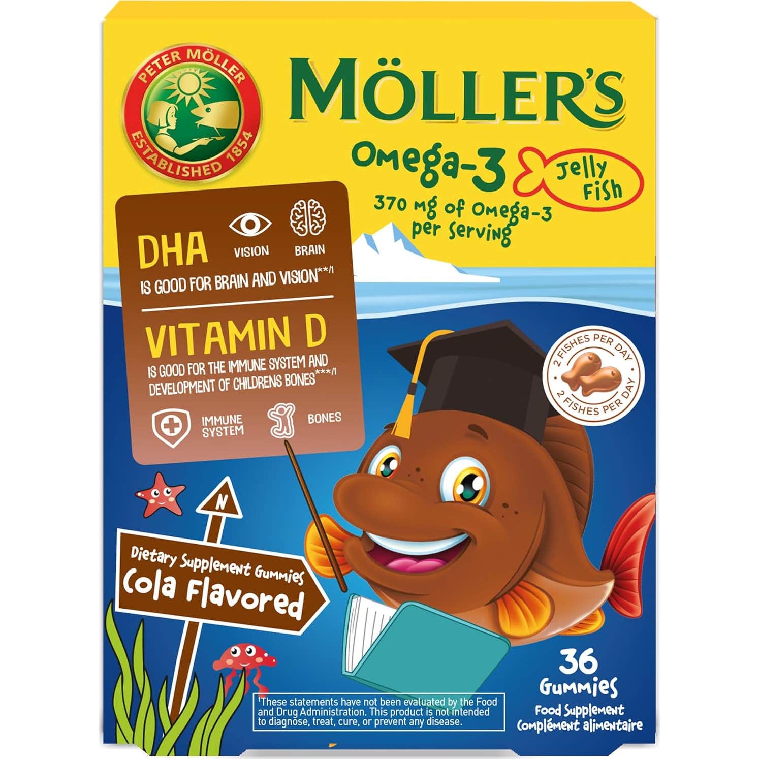 'Möller''s Omega 3 Jelly Fish Cola 36uds'