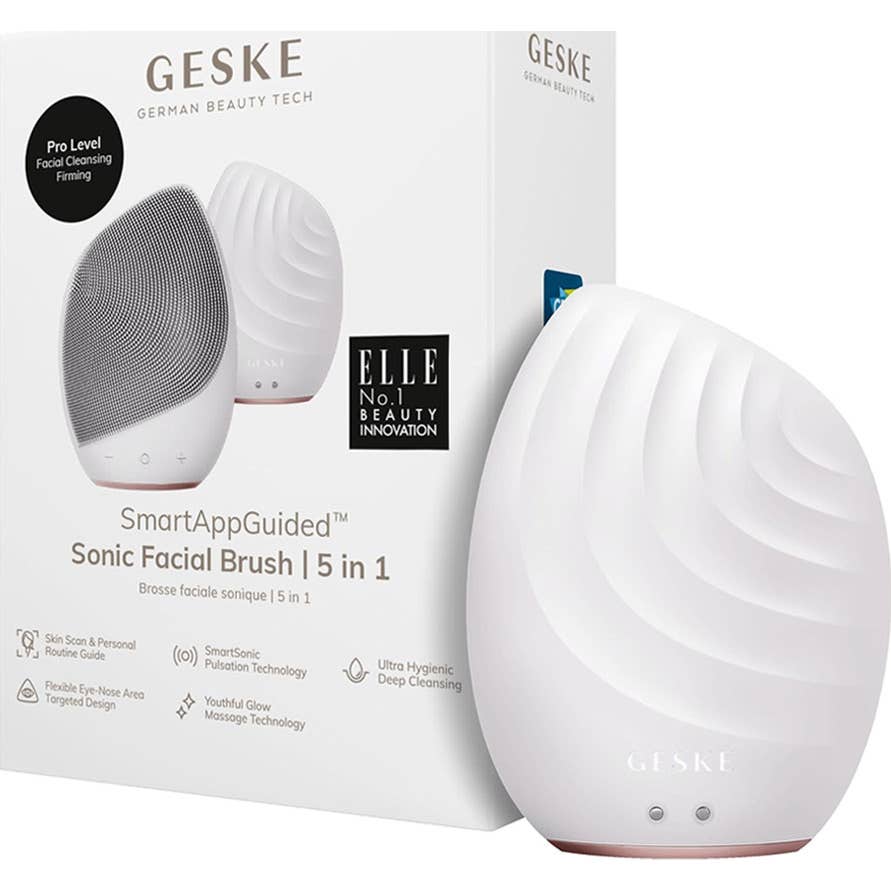 Geske SmartAppGuided Sonic Facial Brush 5 In 1 White Rose Gold 1ud