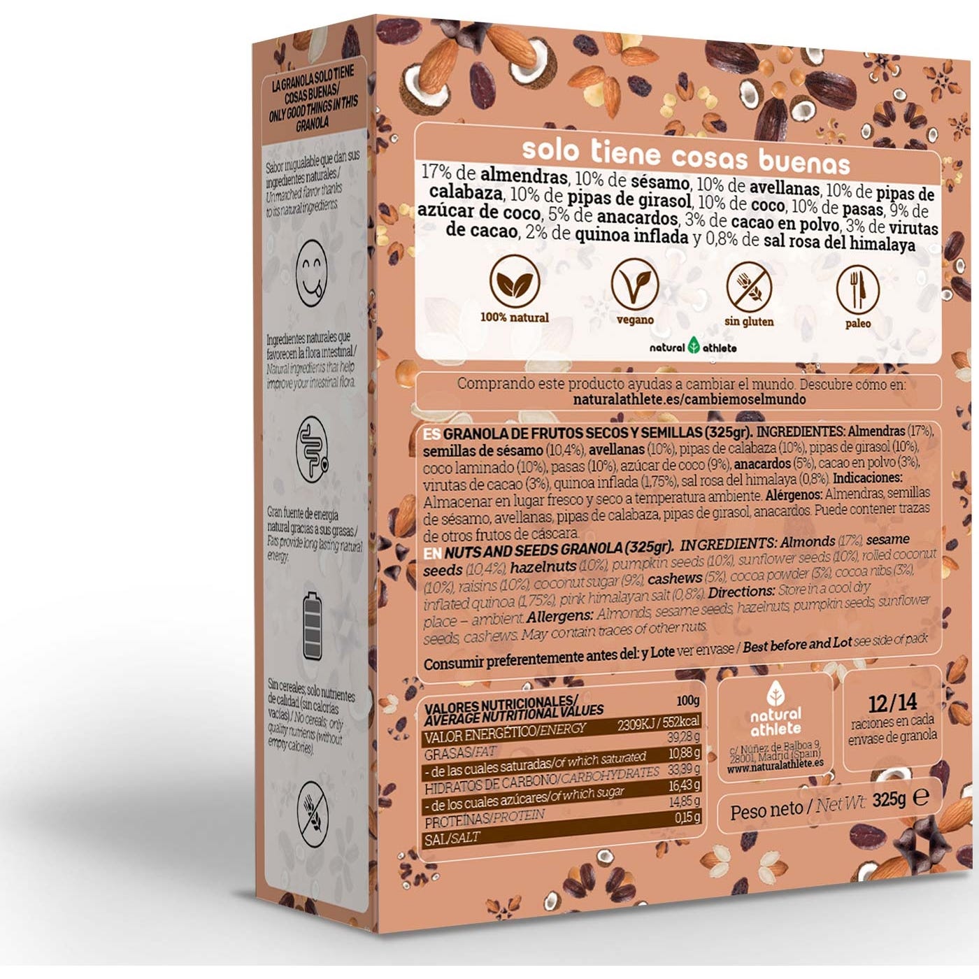 Natruly Granola de Cacao, Coco y Quinoa Bio 325g