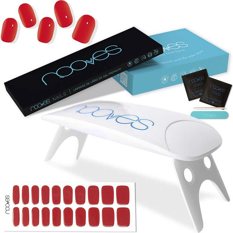 Nooves Láminas Uñas Gel Premium Estuche Rojo 5uds