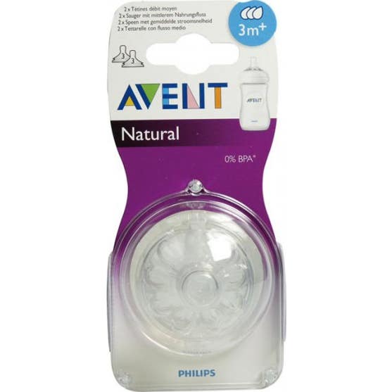 Avent Pack Tetinas Natural Flujo Medio 3m 2uds