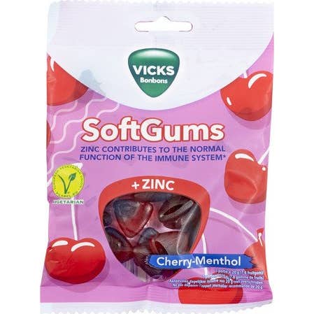 Vicks Gomas de Mascar + Zinc Cereza Menta 90 g
