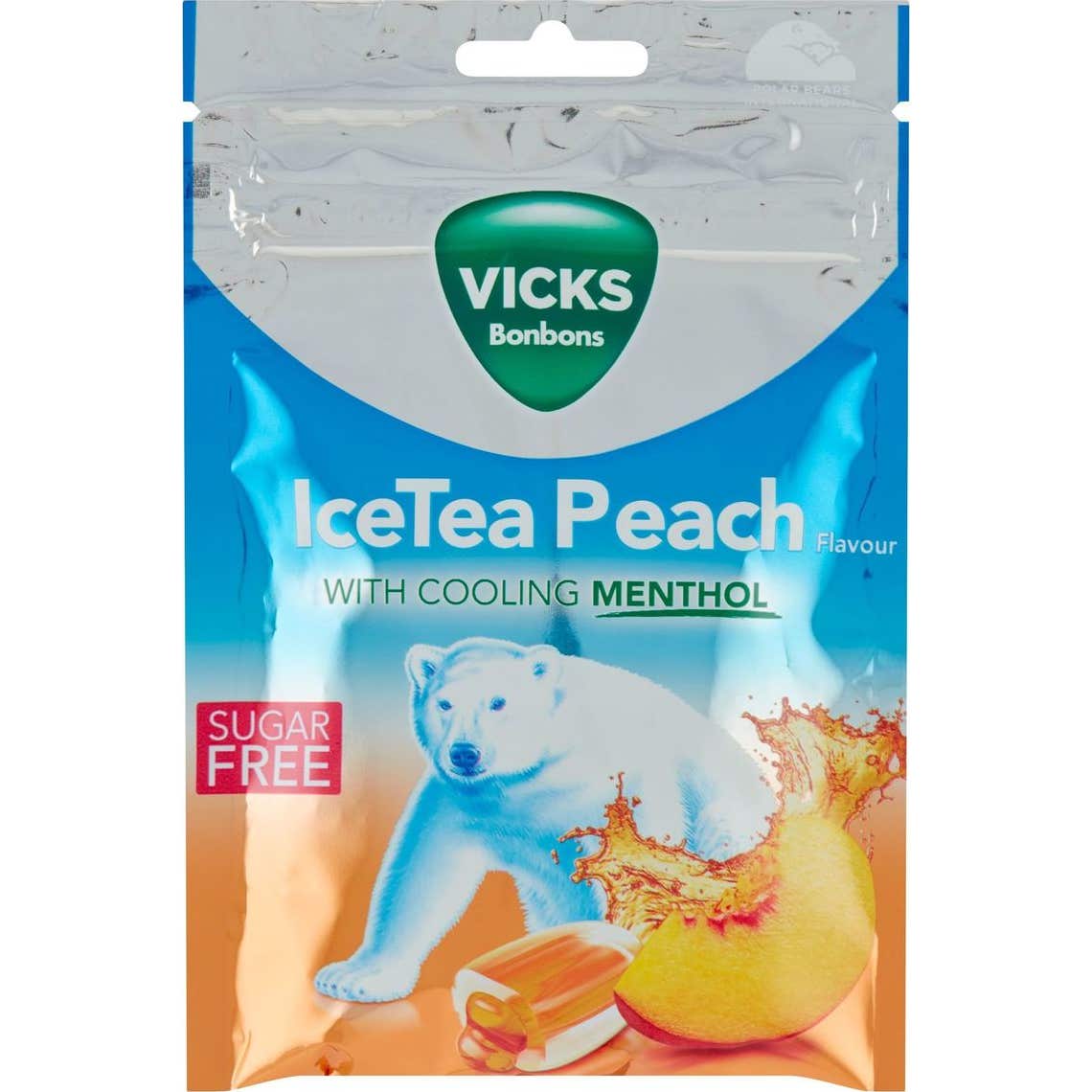 Vicks Bombones Ice Tea Melocotón 72g | Natural Doctor