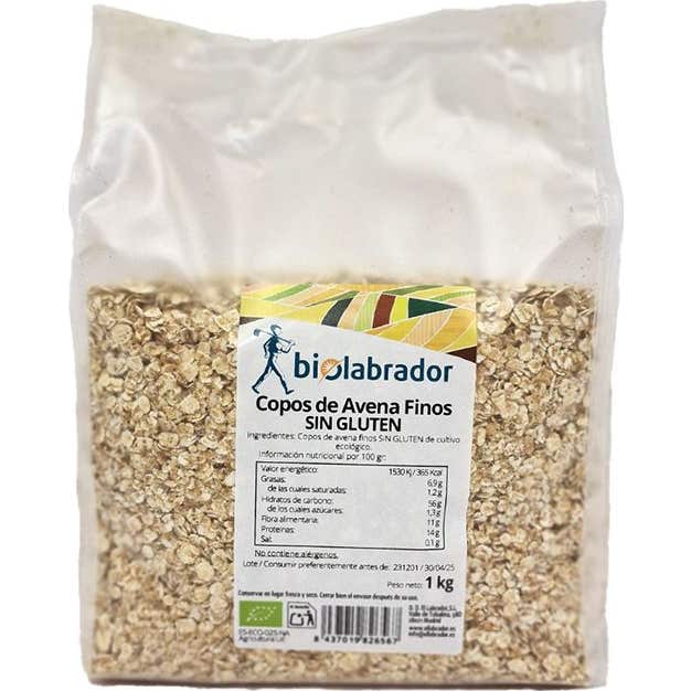 Biolabrador Copos de Avena Finos Sin Gluten 1kg