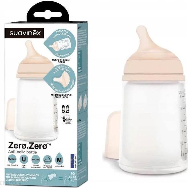 Suavinex Biberón Anticólico M Silicona +3M Light Sand 270ml 1ud