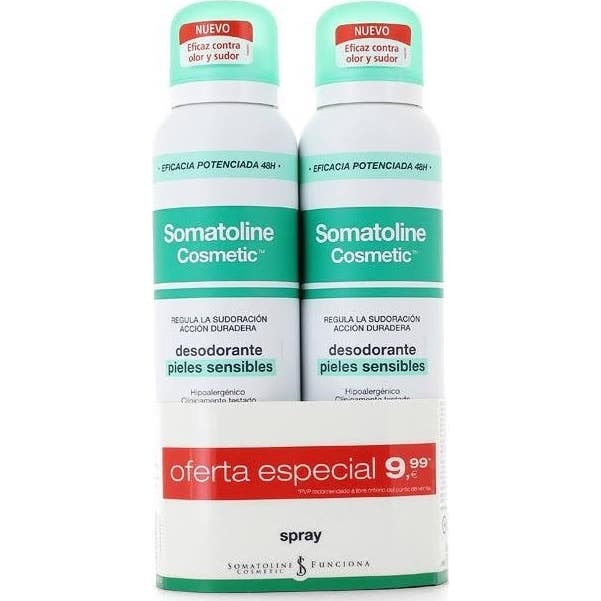 Somatoline Cosmetic Desodorante Hombre P Sensibl Spray 2x150 Ml