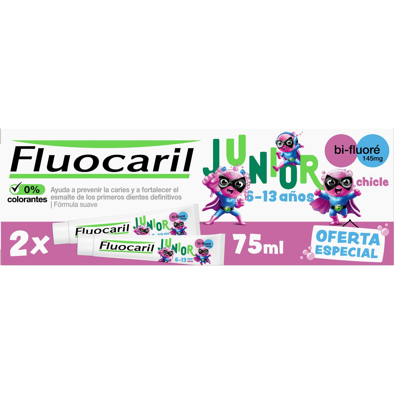 Fluocaril Junior 6-12 Años Gel Bubble 2x75ml