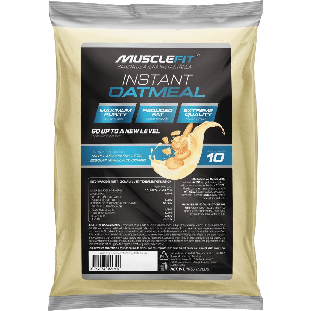 MuscleFit Harina de Avena Sabor Natillas 1kg