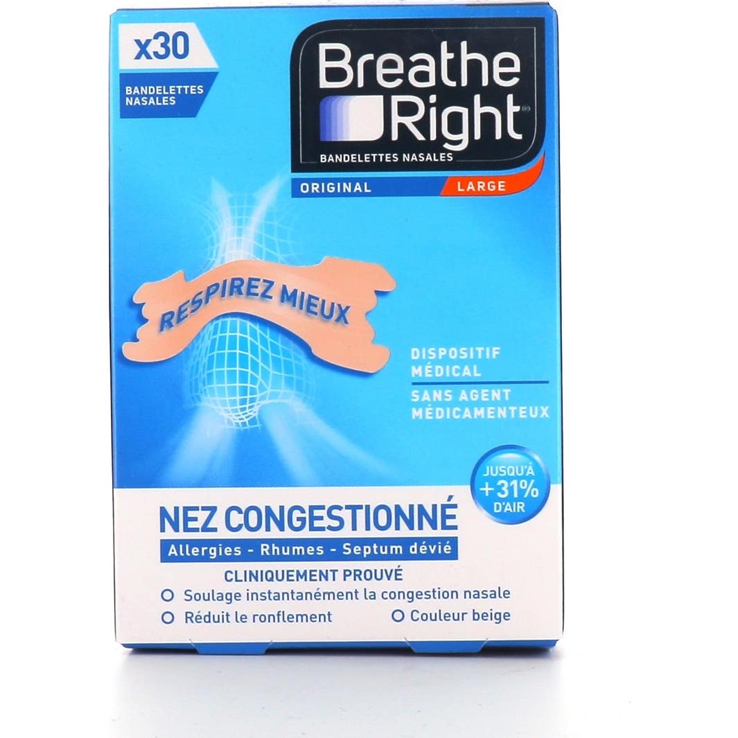 Breathe Right Banda Nasal Original 30uds