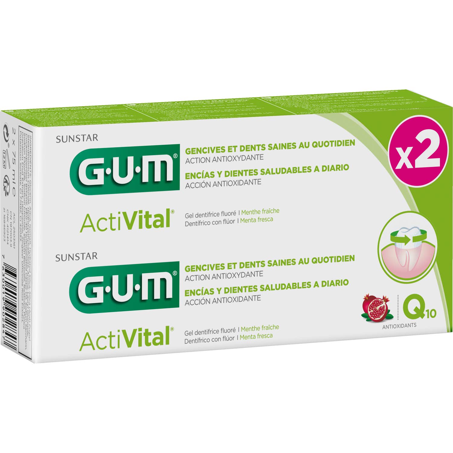 GUMActiVital Gel Dentífrico 2x75ml