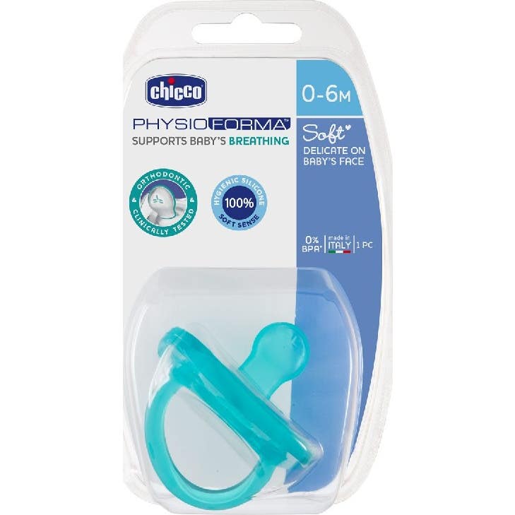 Chicco Chupete Physioforma Soft Orthodontic Silicona +0 M Azul 1 ud