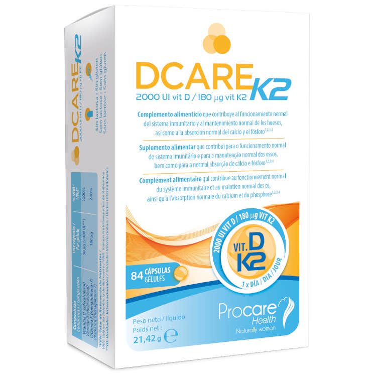 Procare Dcare K2: Vitamina D3+K2 84Caps