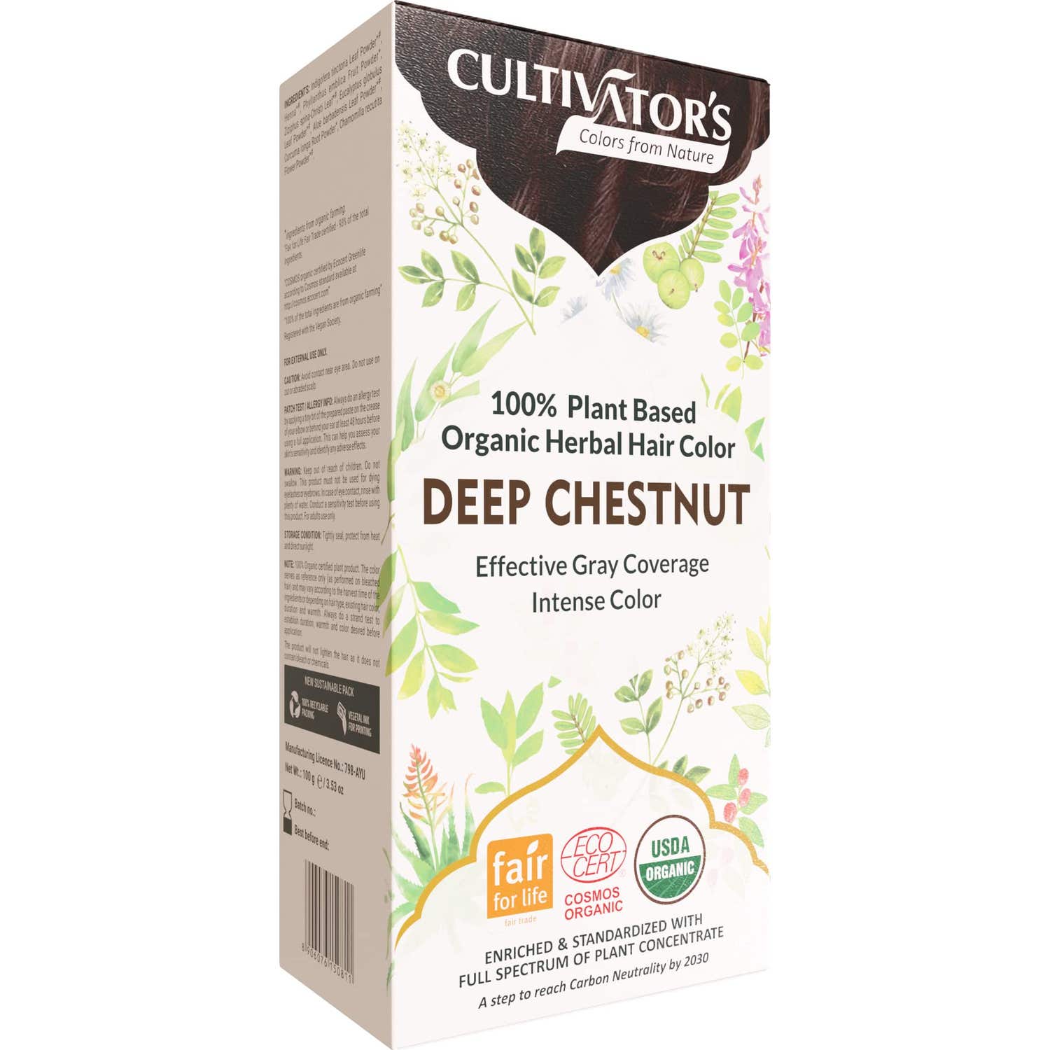 'Cultivator''s Tinte Orgánico Castaño Oscuro 100g'