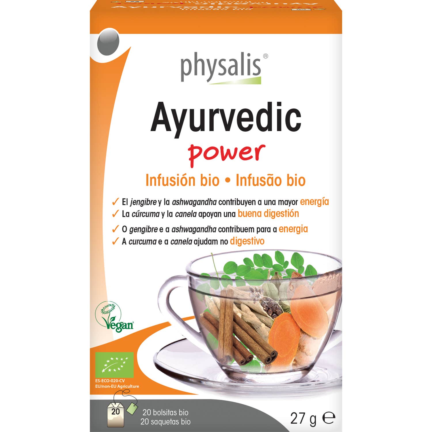 Physalis Ayurvedic Power Infusie Bio 20 Sobres