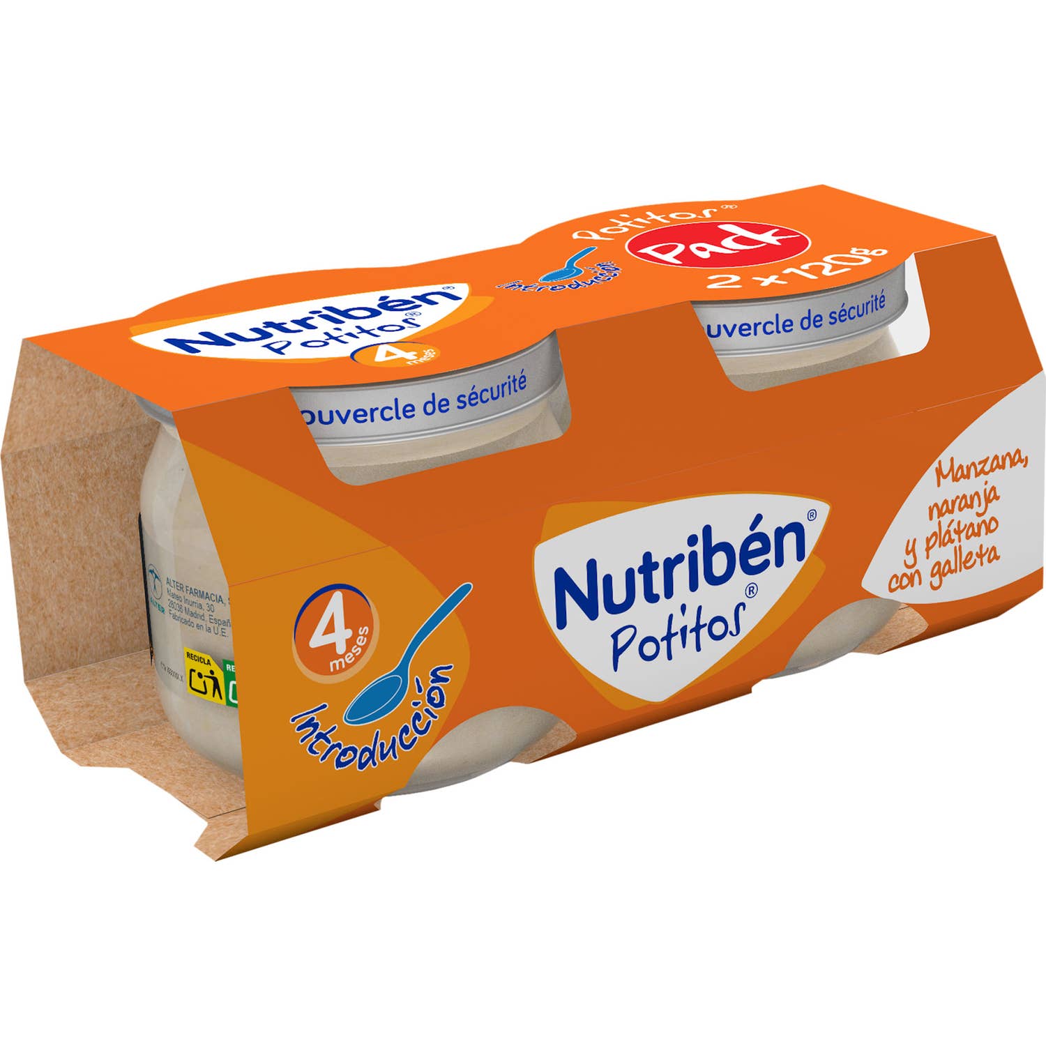 Nutriben Manzana Naranj Platano Galleta 2x120 Grs