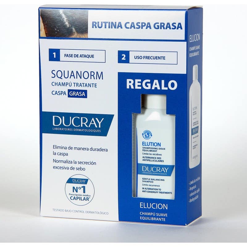 Ducray Squanorm Oily Dandruff Shampoo + Elution Shampoo