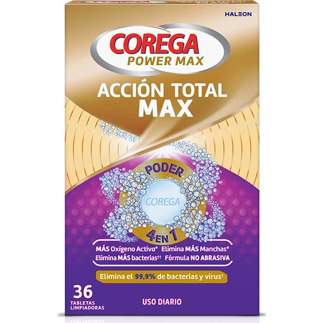 Corega Acción Total Max 36 Tabletas Limpiadoras