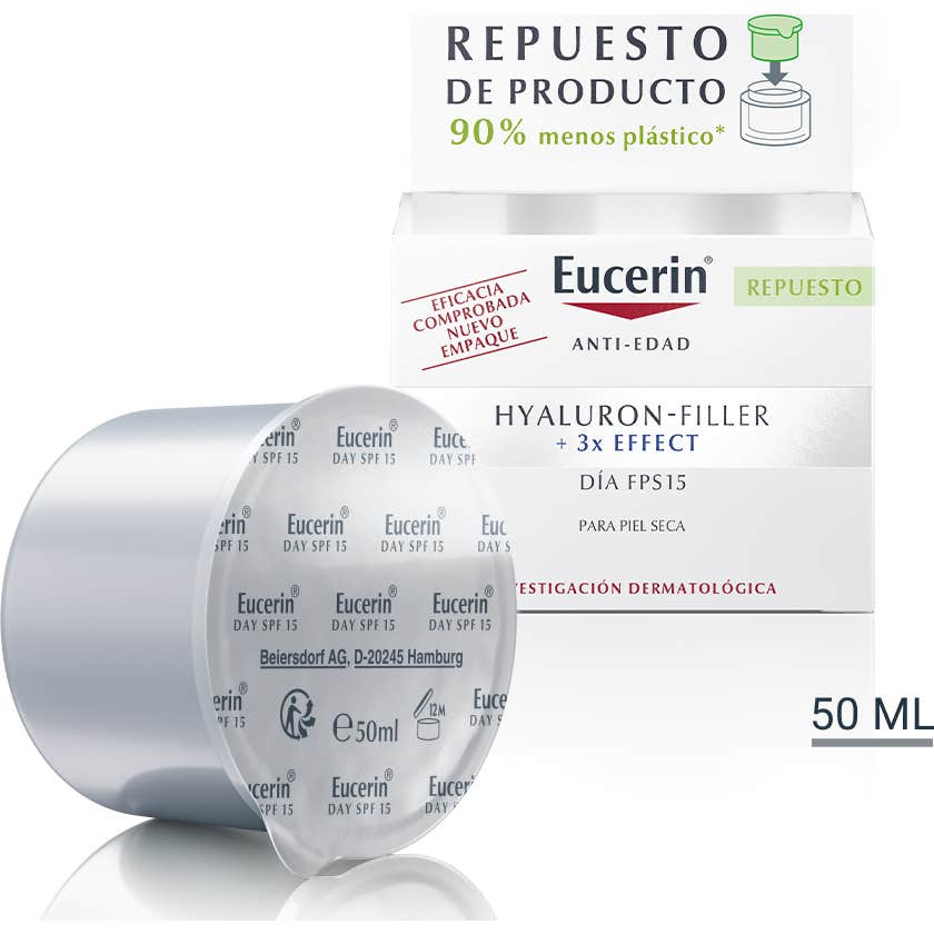 Eucerin Recarga Hyaluron Filler 3X Effect Crema de Día SPF15 50ml