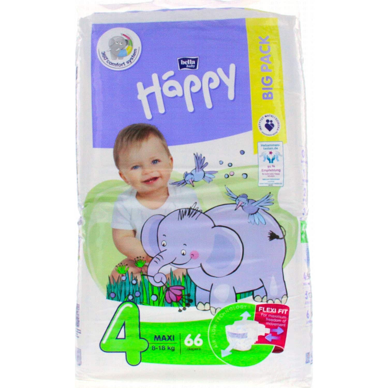 Bella Pañales Bebés Talla 4 8-18kg 66uds