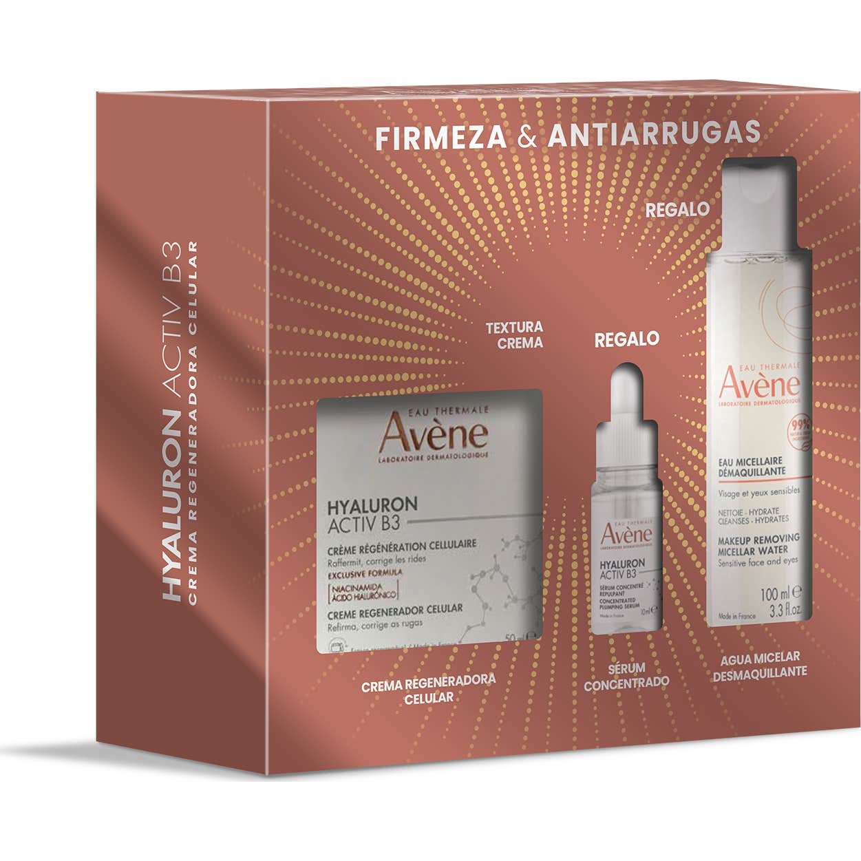 Avène Pack Hyaluron Activ B3 Crema Regeneradora 50ml + Sérum 10ml + Agua Micelar 100ml