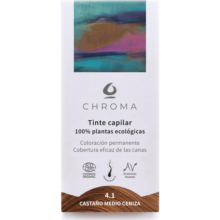 Chroma Tinte Bio 4.1 Castaño Medio Ceniza 100g