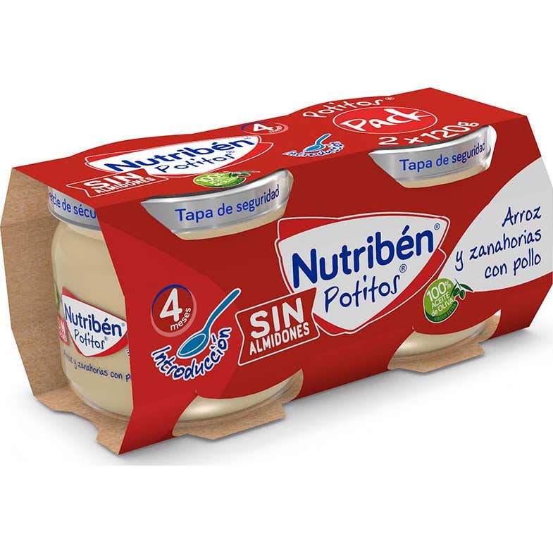 Nutriben Pack Potitos Arroz y Zanahorias con Pollo 2x120g