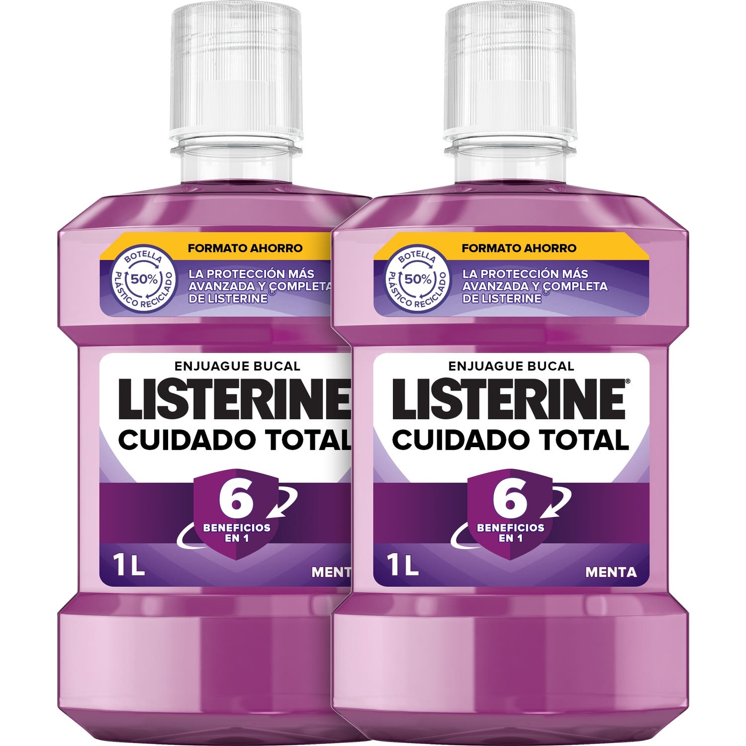 Listerine Cuidado Total Enjuague Bucal Menta 6en1 2x1L