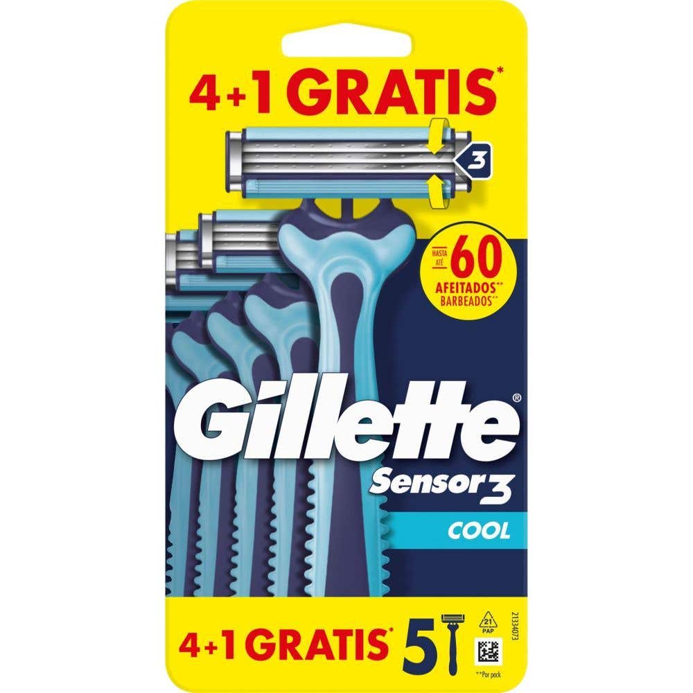 Gillette Sensor3 Cool Cuchilla Afeitar Desechables 5uds