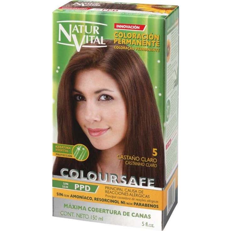 NaturVital Coloursafe Tinte Permanente 5 Castaño Claro 150 ml