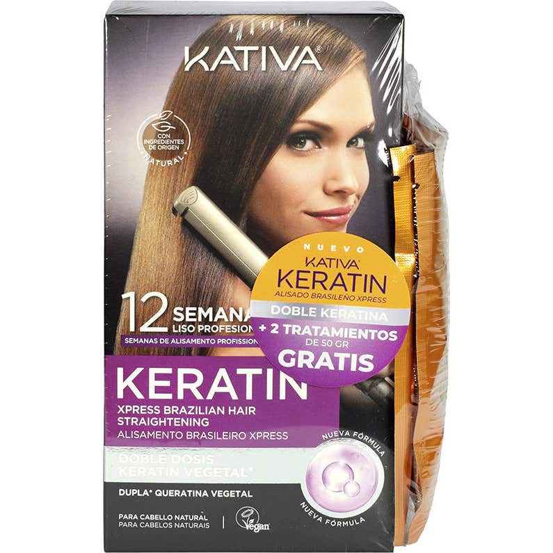 Kativa Doble Keratina Express Alisado Brasileño Set 5uds
