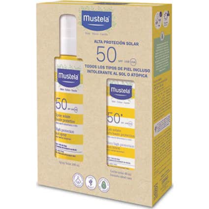 Mustela Spray Solar SPF50 200ml + Leche Solar Facial SPF50+ 40ml