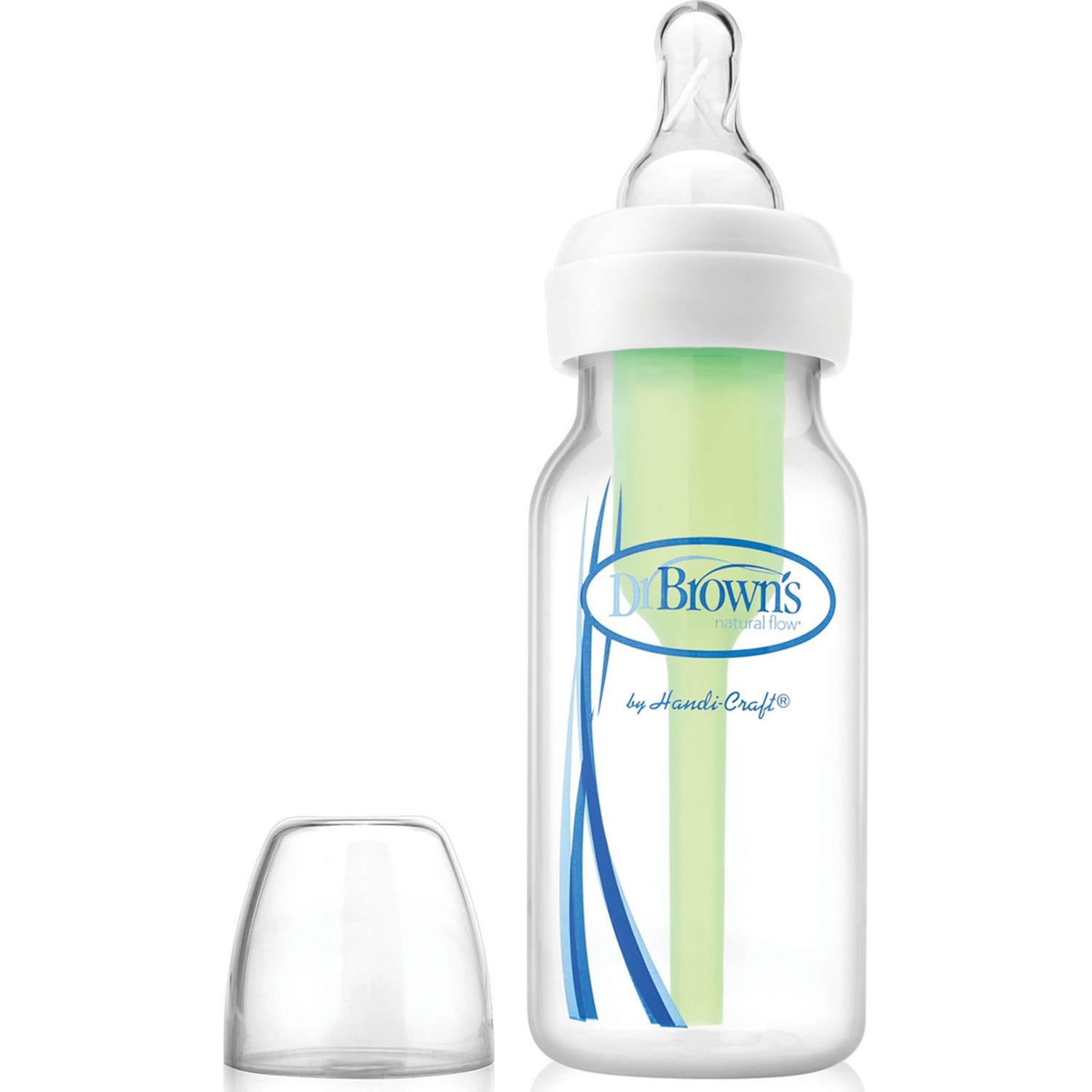 'Dr. Brown''s Natural Flow Options+ Biberón Anticólico de Cristal Boca Ancha Silicona 270ml 1ud'