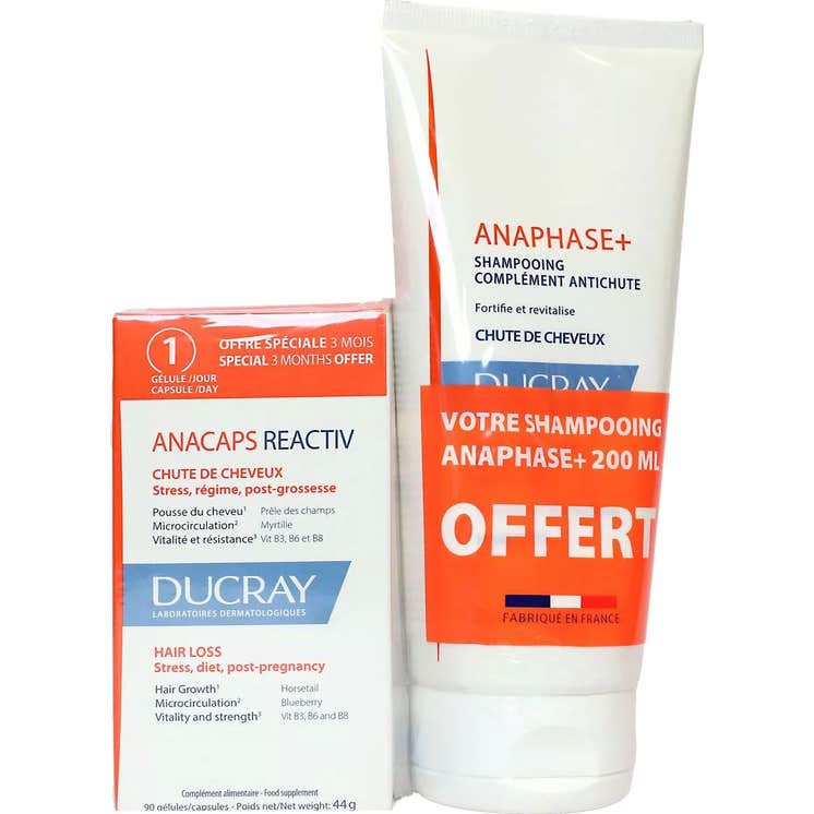Ducray Set Anacaps Reactive 90caps + Anaphase+ Champú Anticaída 200ml