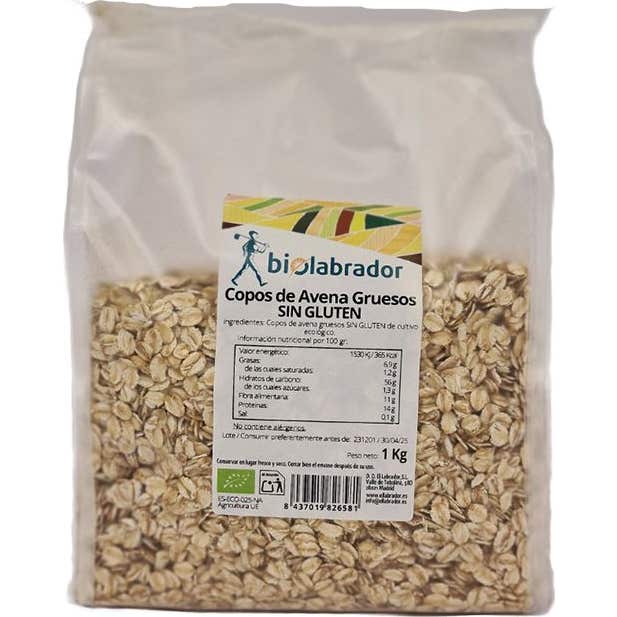 Biolabrador Copos de Avena Gruesos Sin Gluten 1kg