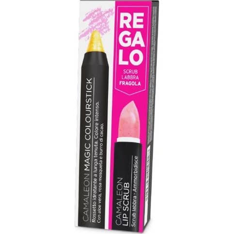 Camaleon Cosmetics Magic Colourstick Yellow + Lip Scrub Strawberry