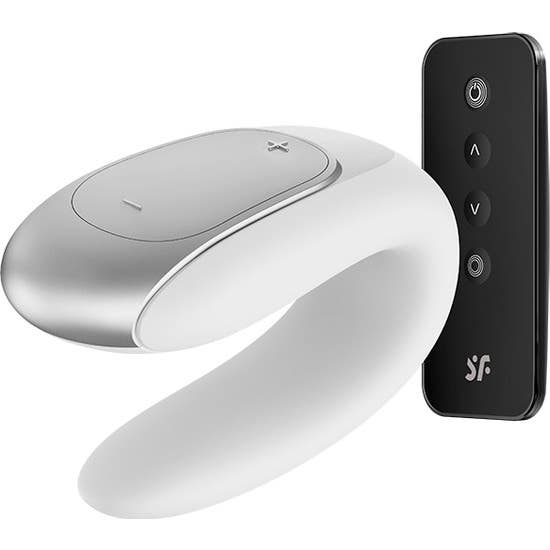 Satisfyer Double Fun Partner Vibrator White 1 ud