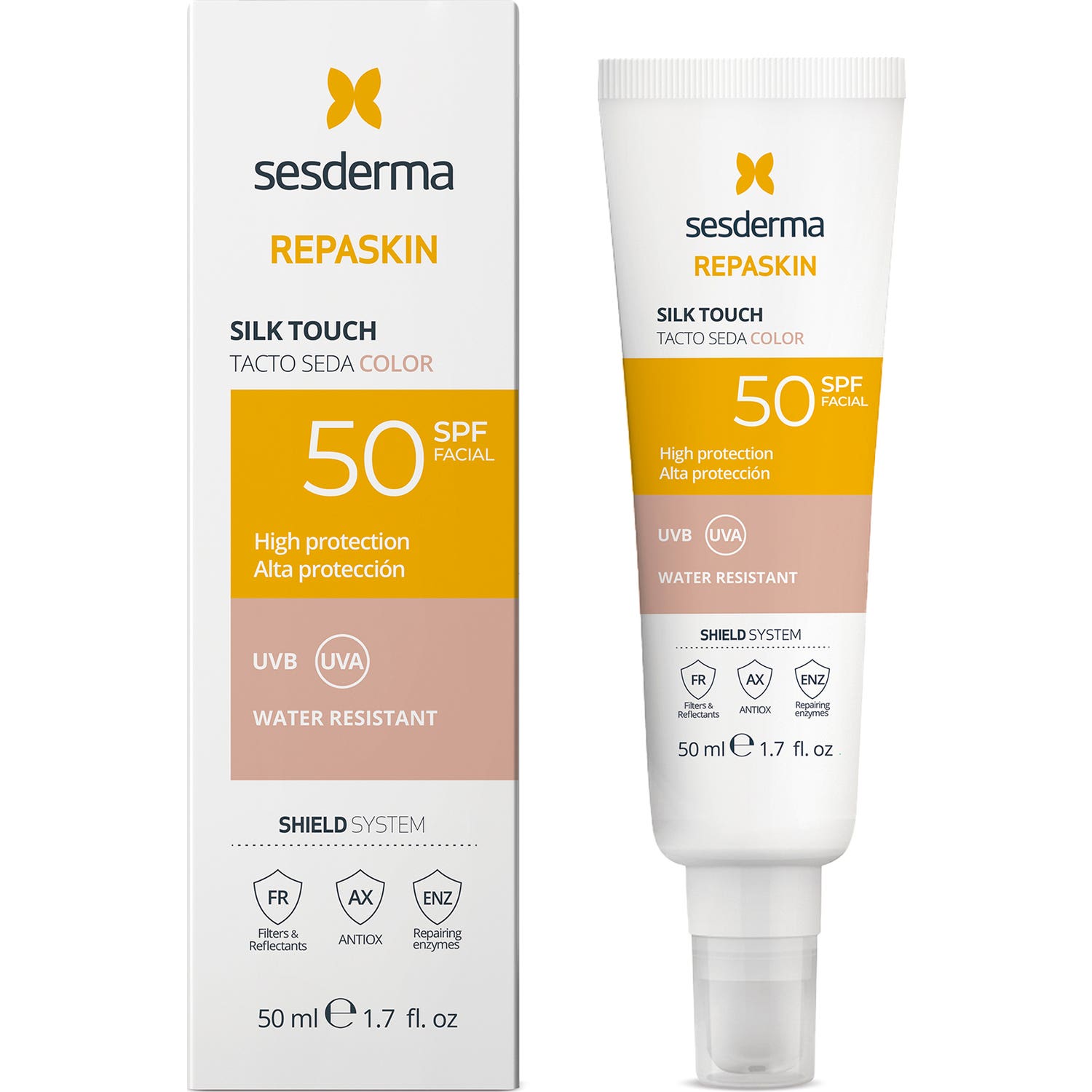 Sesderma Repaskin Fotoprotector Facial Tacto Seda con Color SPF50 50ml