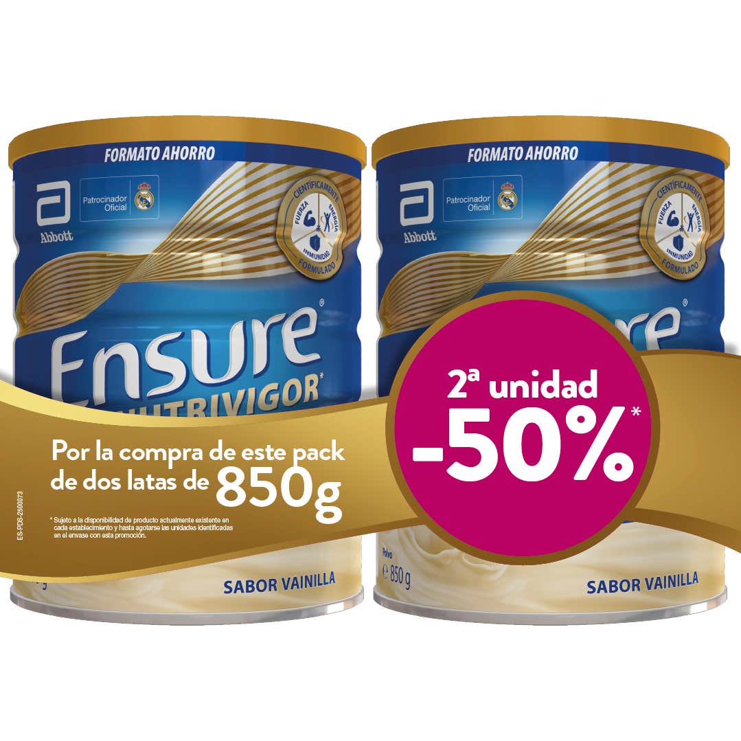 Ensure 10 X Ensure® Nutrivigor En Polvo Vainilla (Pack Ahorro) 2 Unidades De 850G - Imagen 4