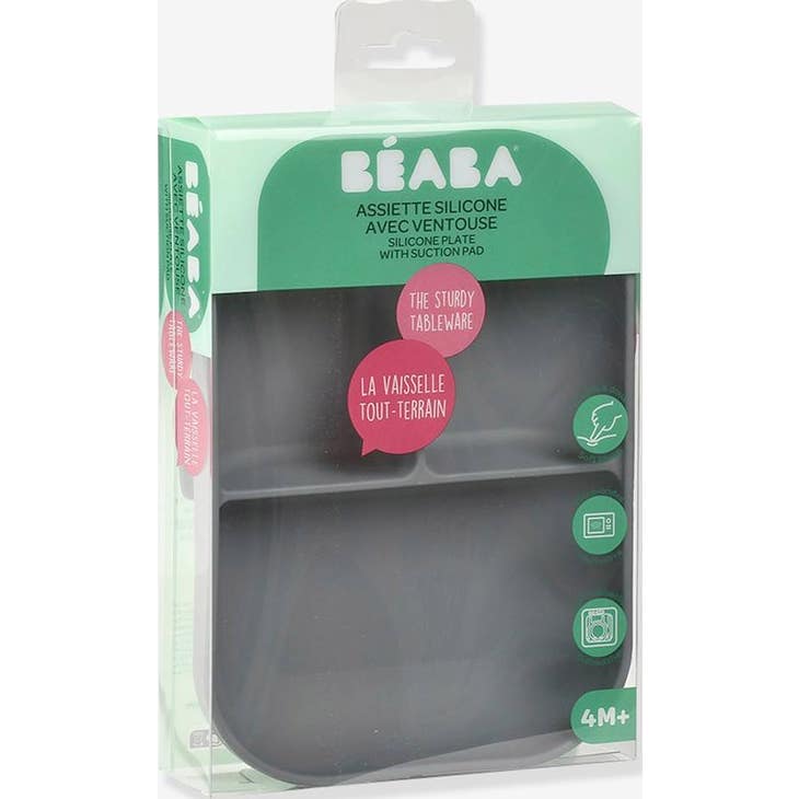 Béaba Plato Dividido Silicona gris Mineral 1 ud