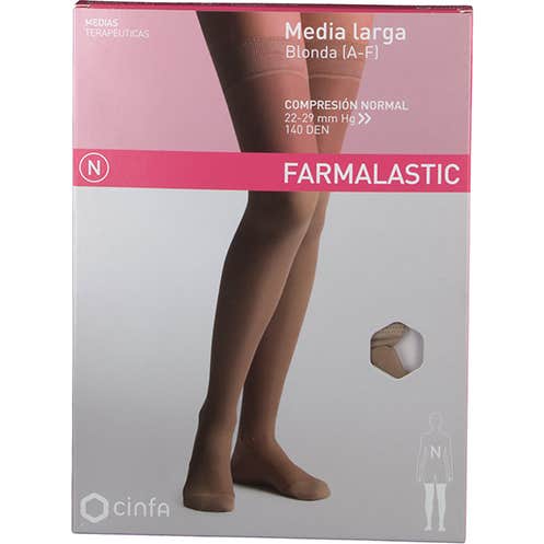 Farmalastic Medias Largas Compresión Normal Color Camel T-G 1 Par